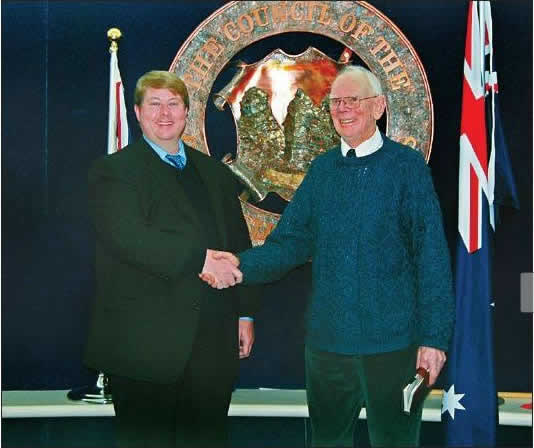 Mayor Daniel Myles and Paul Trevaskis