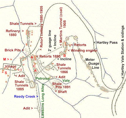 Map of Hartely Vale, Blue Mountains.